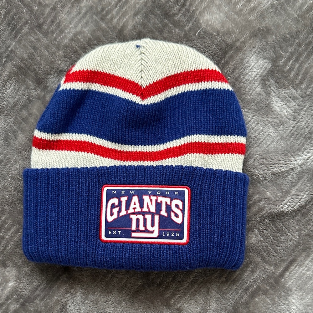 NFL Giants Blue and Red Knit Beanie
